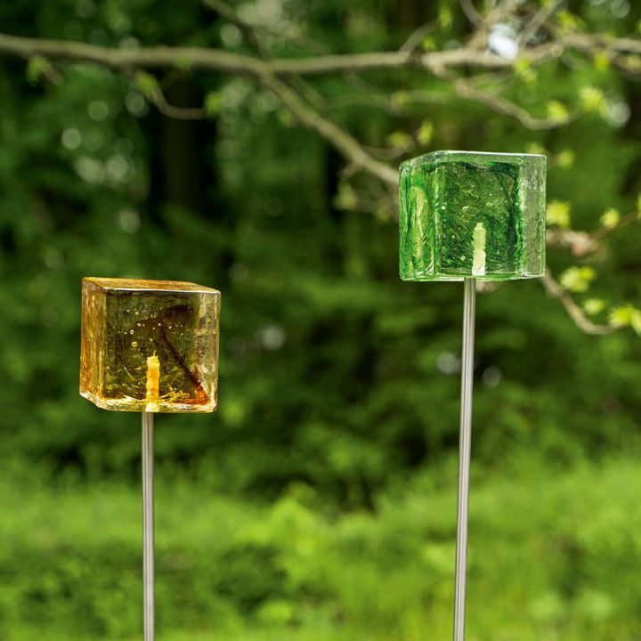 Gartenstecker Glasw&uuml;rfel